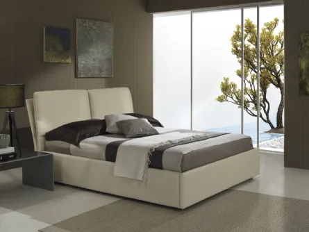 Letto in ecopelle con testiera e contenitore Ambassador di Imba Srl