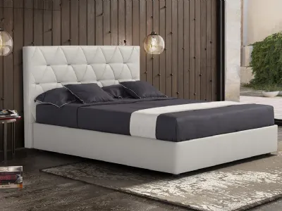 Letto in pelle con testiera Lux di Novaluna