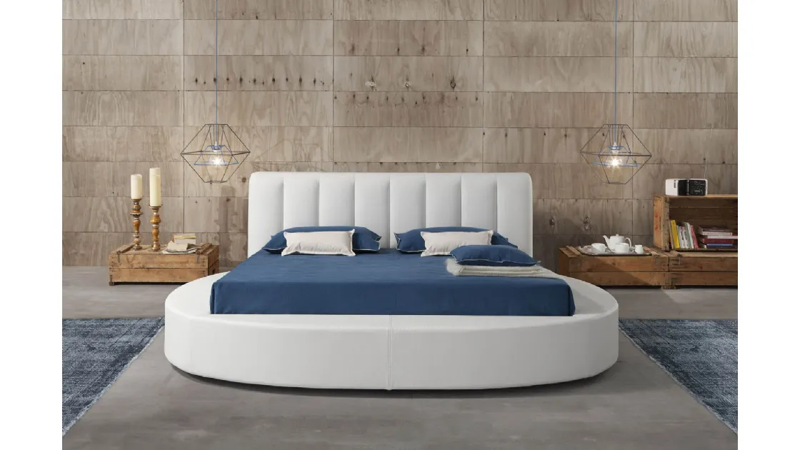 Letto con base circolare Roy GT di Novaluna