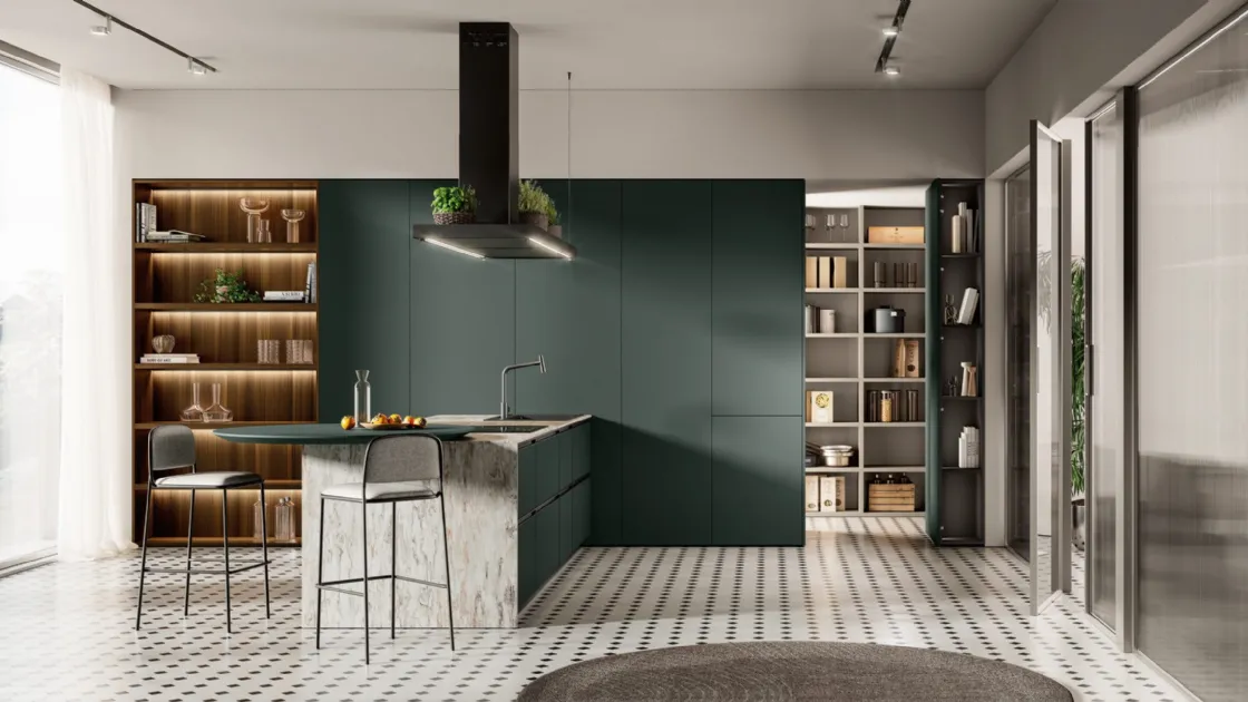 Cucina Moderna con penisola Linea di Colombini Casa Artec